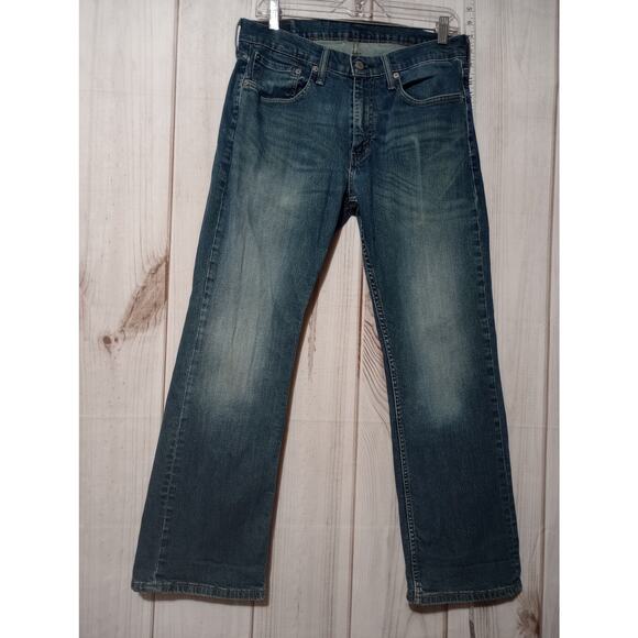Levis 569 Jeans Mens 32x28‎ Blue Straight Fit Medium Wash Stretch Denim Casual - Picture 1 of 7